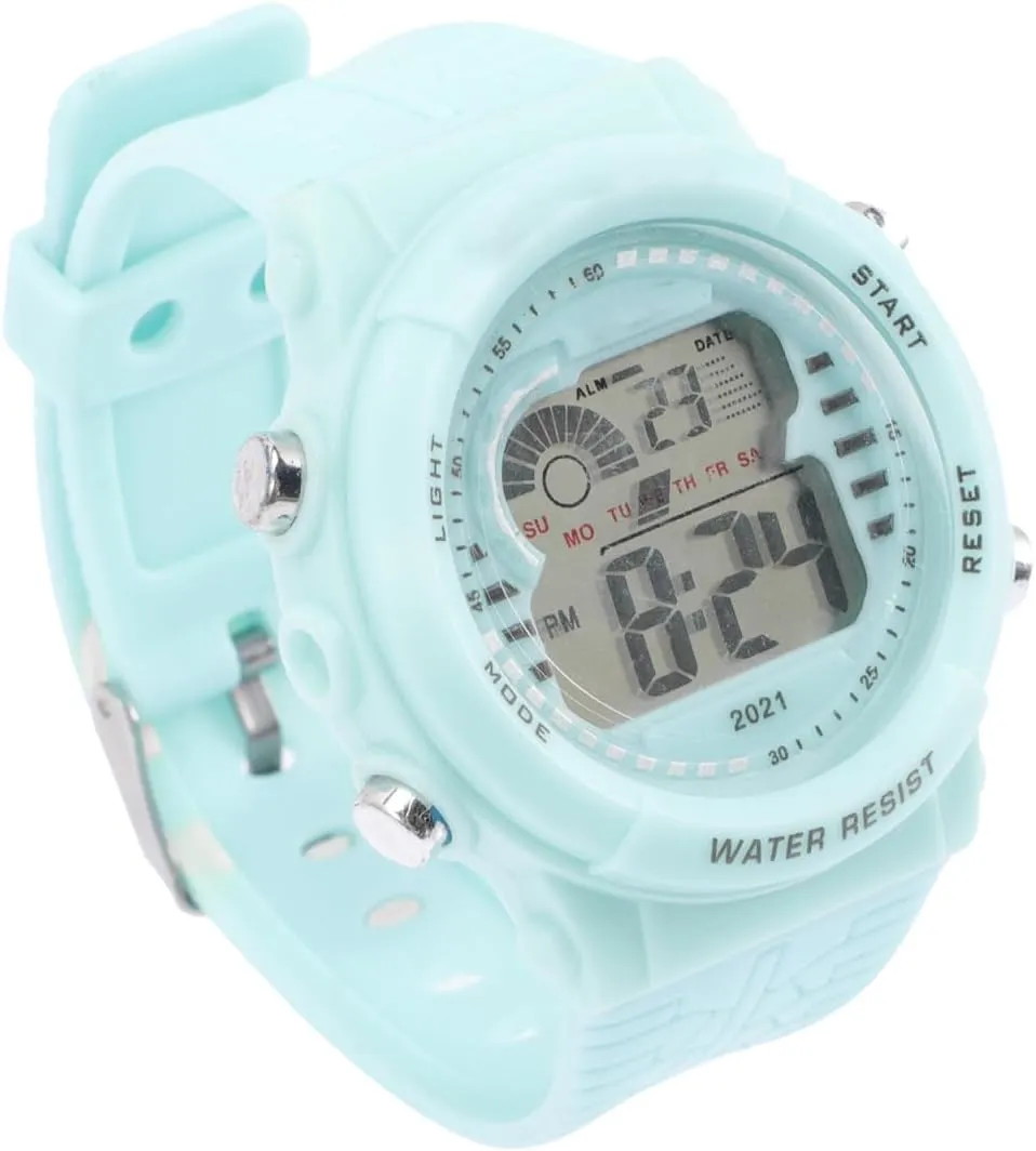 Digital Sports Watch Waterproof LED Countdown Timer Alarm Mode for Men Women Blue