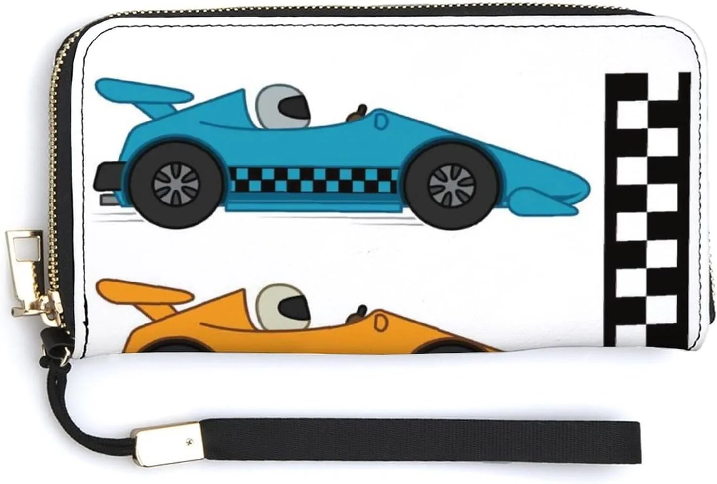 Donnapink Long Clutch Wallet, Long Handbag with Wristlet Strap, PU Leather Zip Purse