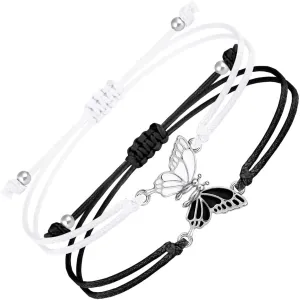 eartif Butterfly friendship bracelets woven polychrome bff bracelets matching long distance stitch couples best friend bracelets friendship gifts for women Couples
