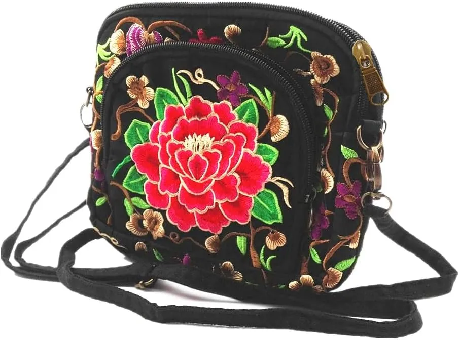 Embroidered Women Floral Handbags Embroidery Purse Vintage Hobo Tote Bag Ethnic Shoulder Bag