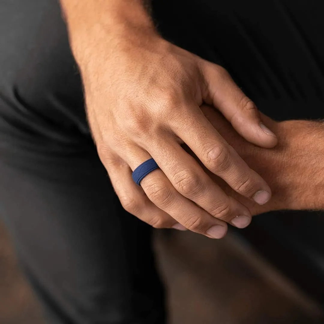 Enso Rings Mens Infinity Silicone Ring  Hypoallergenic Wedding Band for Men  Comfortable Band for Active Lifestyle  9mm Wide, 2.25mm Thick
