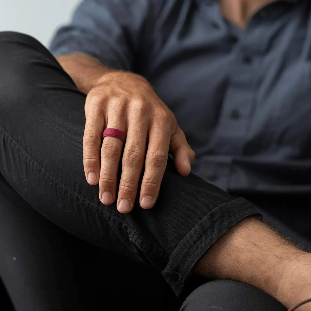 Enso Rings Mens Infinity Silicone Ring  Hypoallergenic Wedding Band for Men  Comfortable Band for Active Lifestyle  9mm Wide, 2.25mm Thick