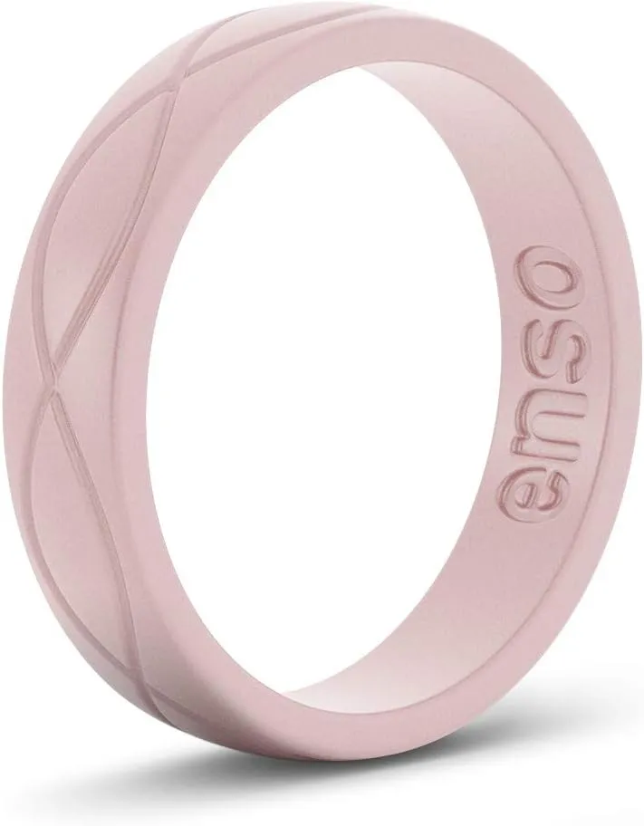 Enso Rings Womens Infinity Silicone Wedding Ring  Hypoallergenic Wedding Band for Ladies  Comfortable Band for Active Lifestyle  4.5mm Wide, 1.5mm Thick