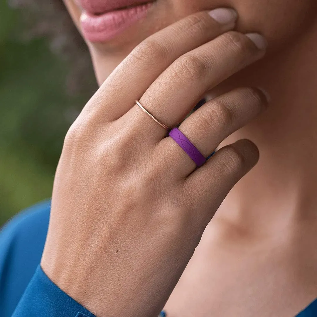 Enso Rings Womens Infinity Silicone Wedding Ring  Hypoallergenic Wedding Band for Ladies  Comfortable Band for Active Lifestyle  4.5mm Wide, 1.5mm Thick