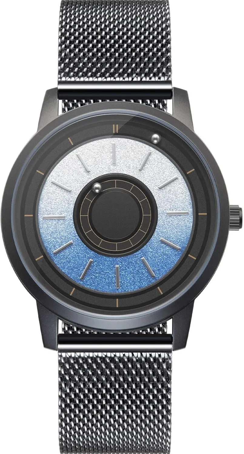 EUTOUR Men's Watch Magneto Watch Magnetic Watches Minimalist Unisex Quartz Watch with Stainless Steel Mesh Bracelet 40mm