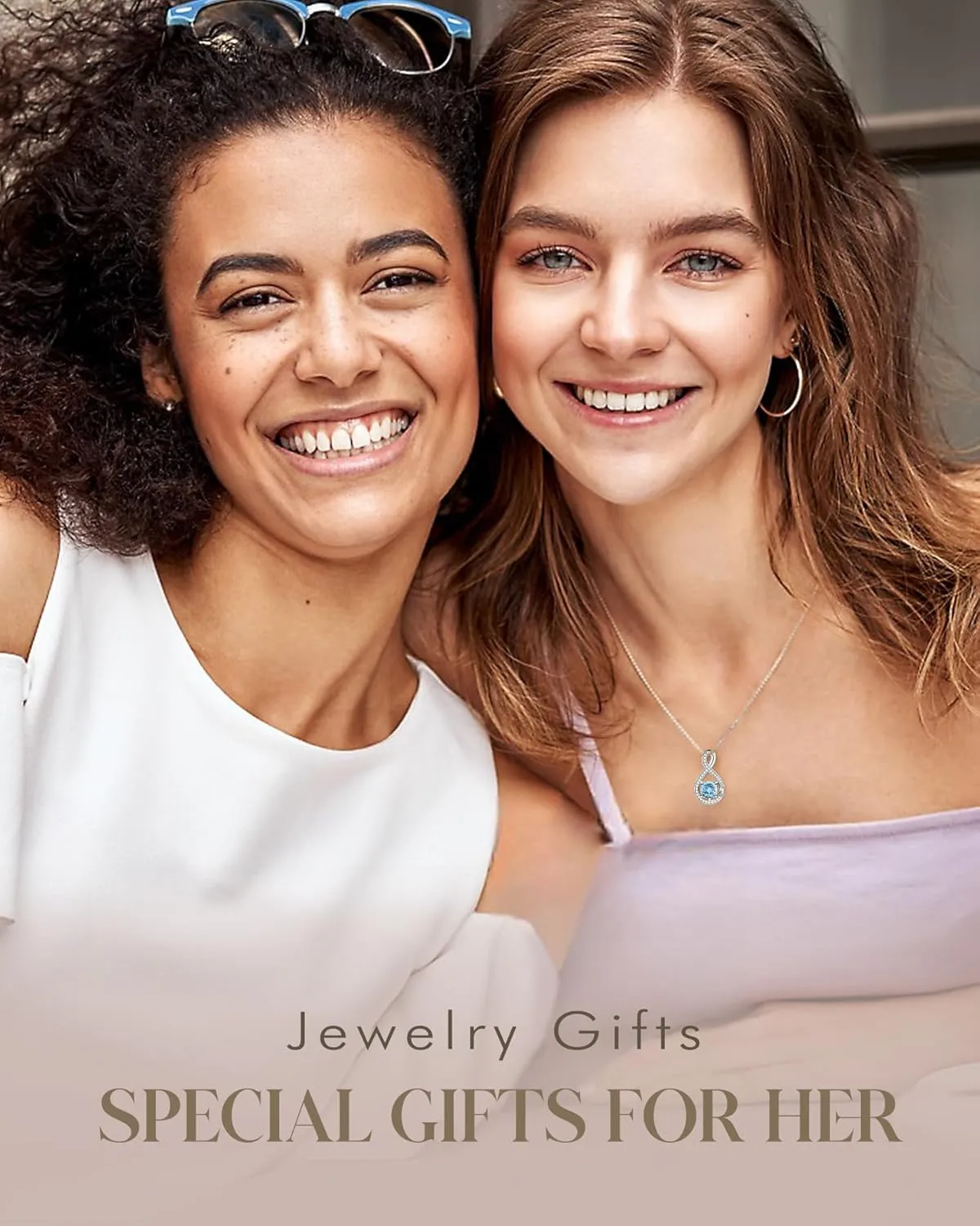 FANCIME Birthstone Necklaces for Women Fine Jewelry Sterling Silver Infinity Pendant Anniversary Birthday Gifts for Her Women Wife Mom Lady Daughter, Chain 16" 2" Extend