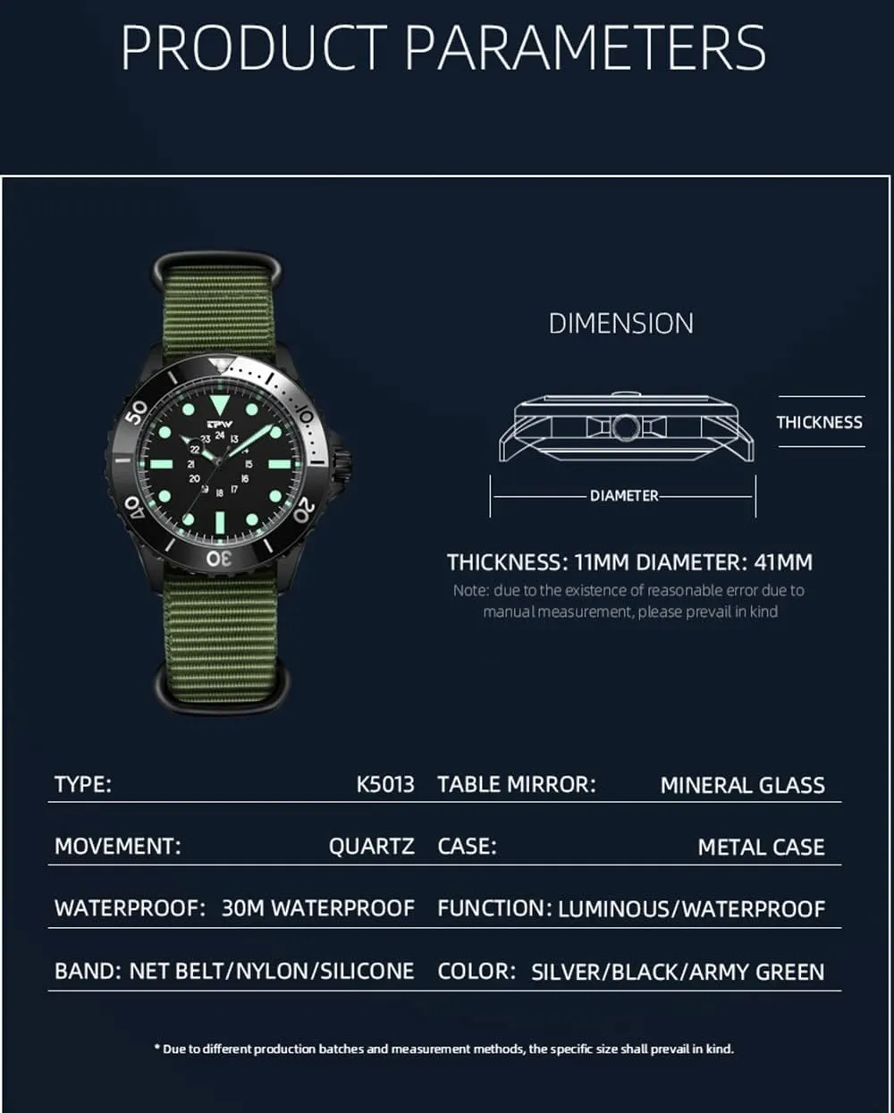 FANMIS Men's Classics Field Watch Military Expedition Sport Luminous Watch Analog Display Rotating Bezel Watch Business Waterproof Watch