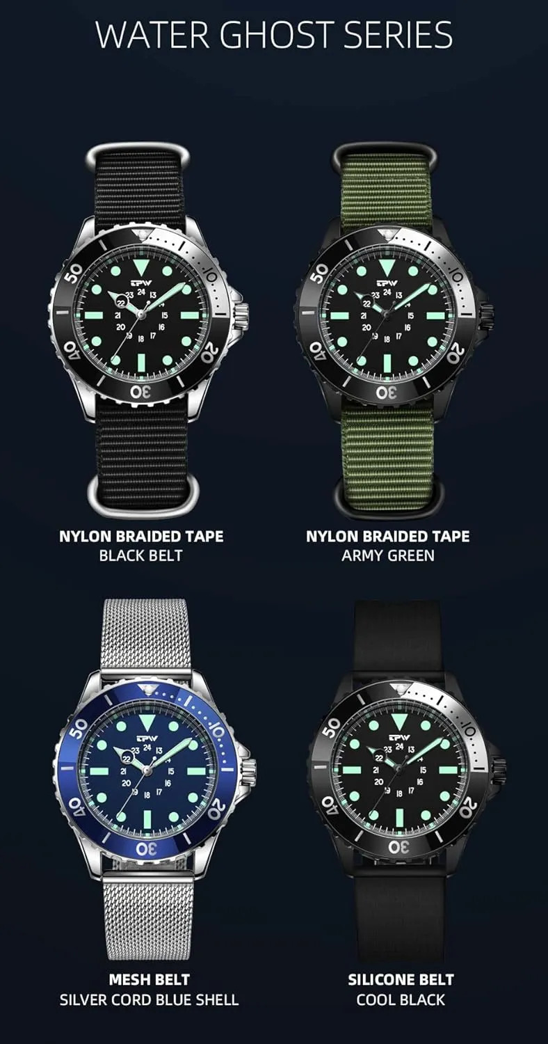 FANMIS Men's Classics Field Watch Military Expedition Sport Luminous Watch Analog Display Rotating Bezel Watch Business Waterproof Watch