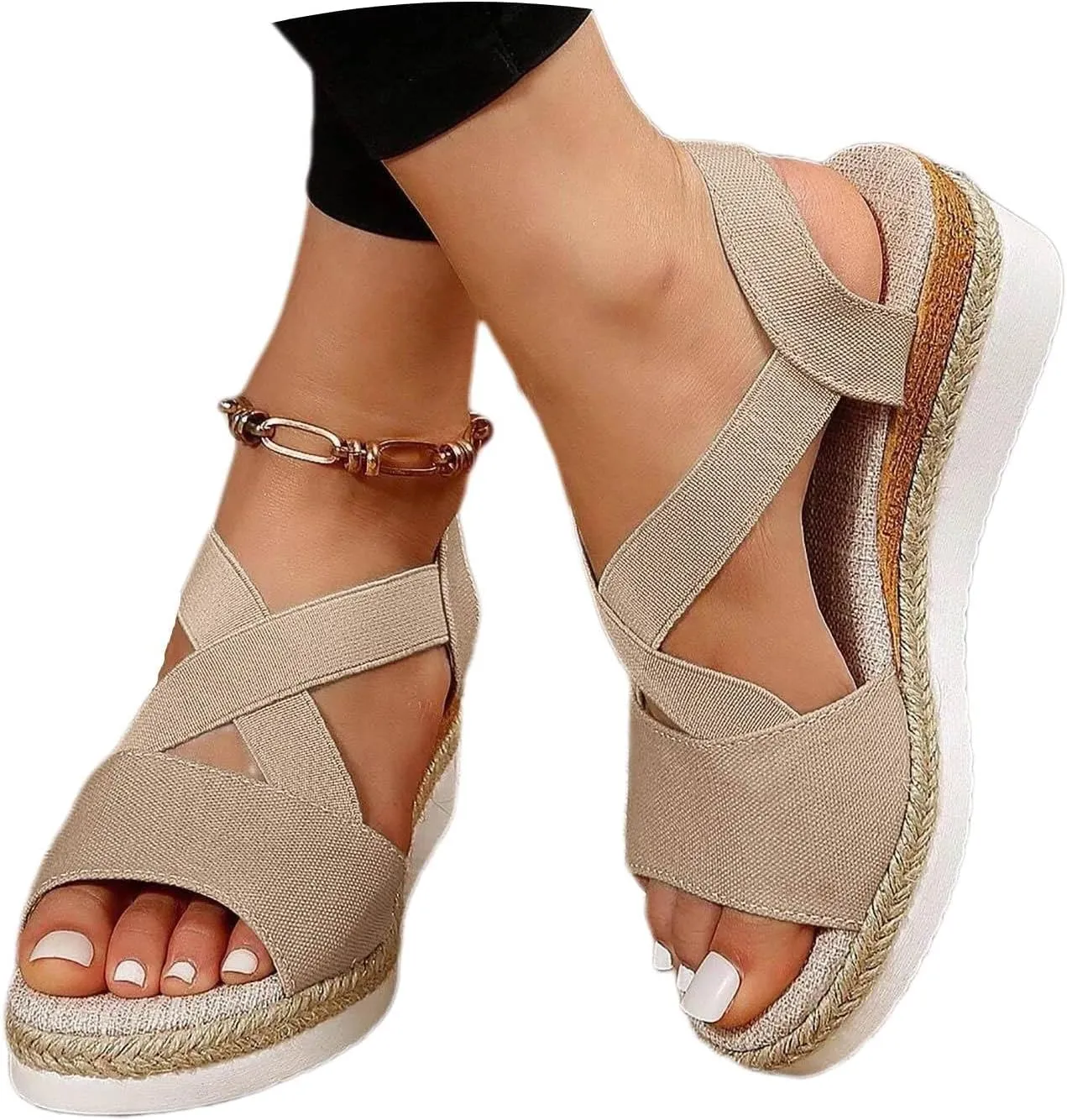 Fanyil Women's Comfy Orthotic Sandals,Fanyil Womens Ultra-Comfy Sandals,Women Comfortable Platform Wedges Dress Shoes