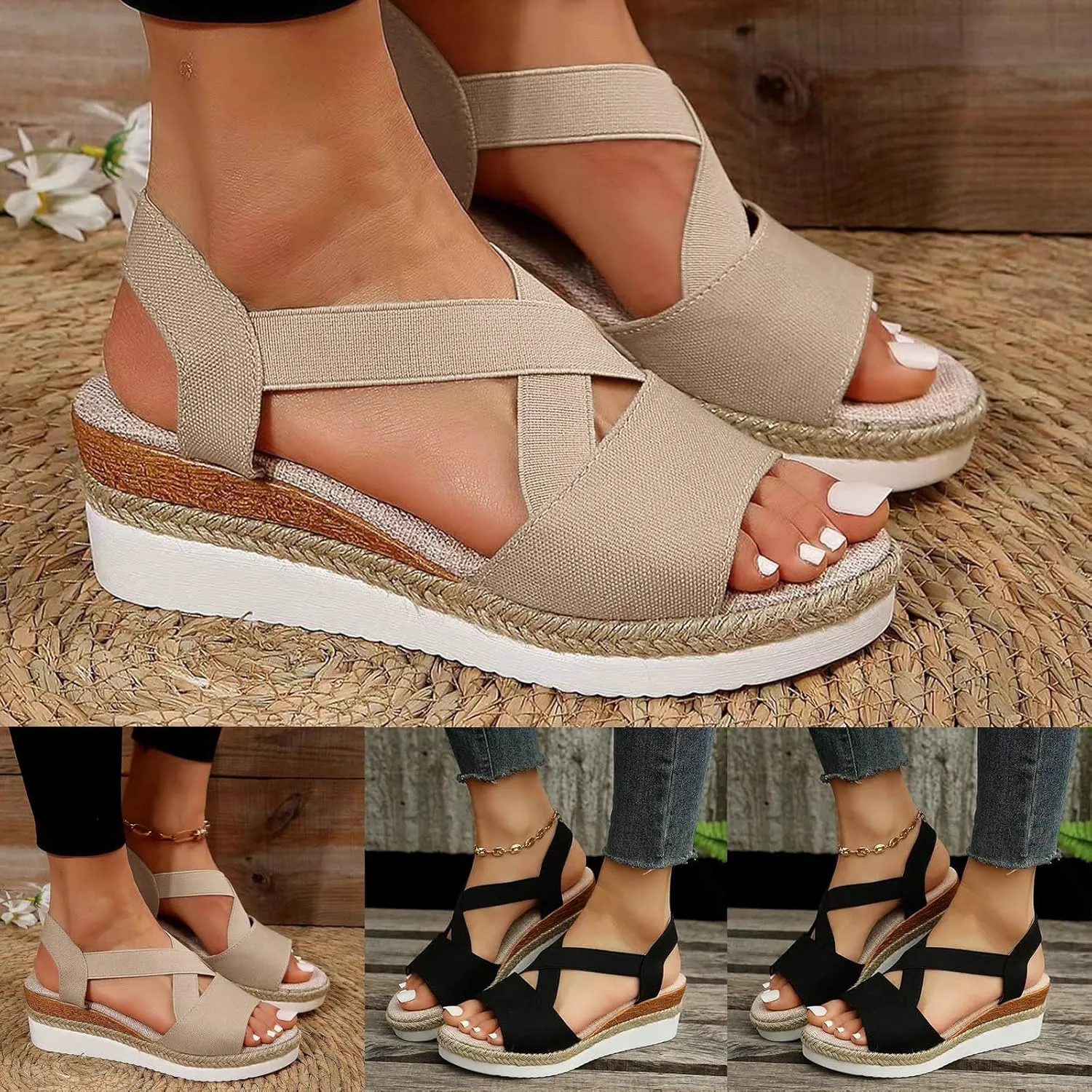Fanyil Women's Comfy Orthotic Sandals,Fanyil Womens Ultra-Comfy Sandals,Women Comfortable Platform Wedges Dress Shoes