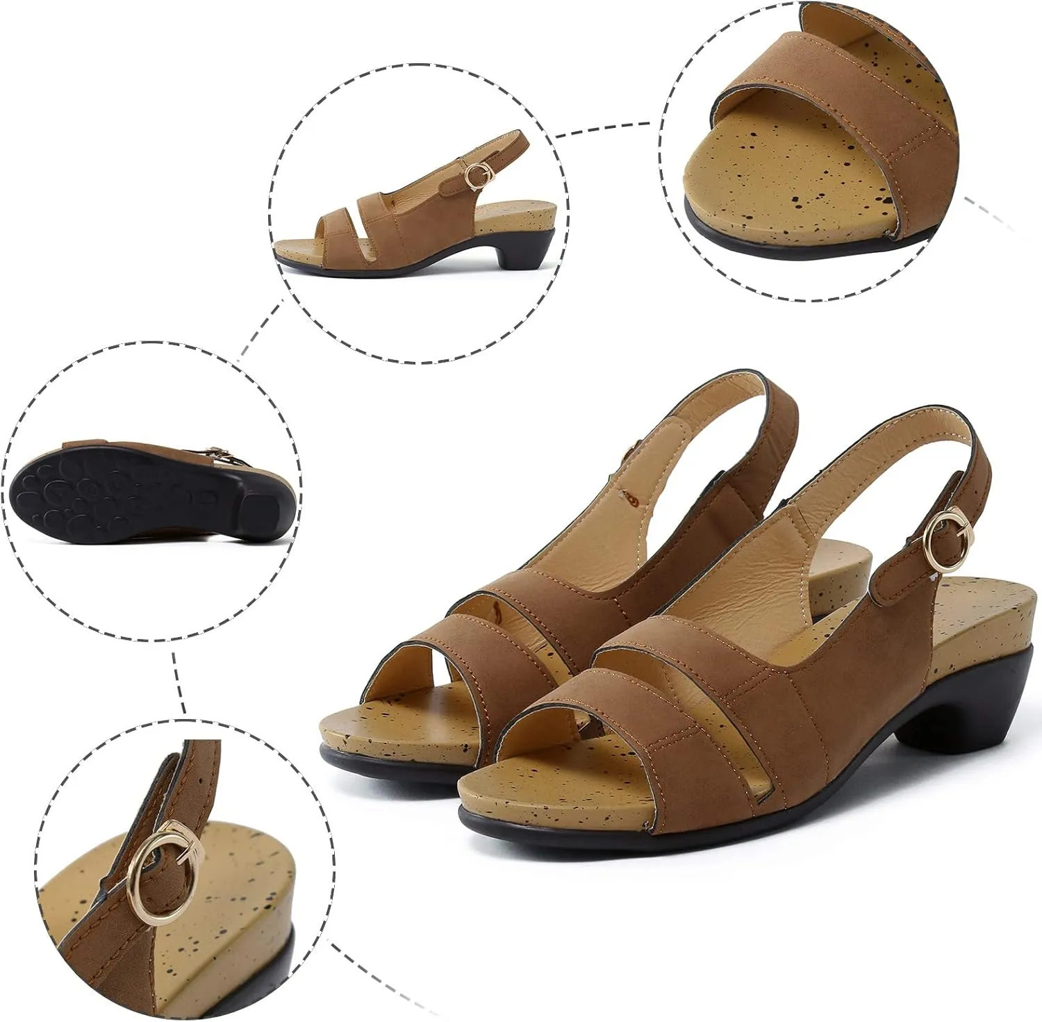 Fanyil Women's Comfy Orthotic Sandals,Fanyil Women's Ultra-Comfy Sandals,Women Dressy Comfortable Wedges Dress Shoes