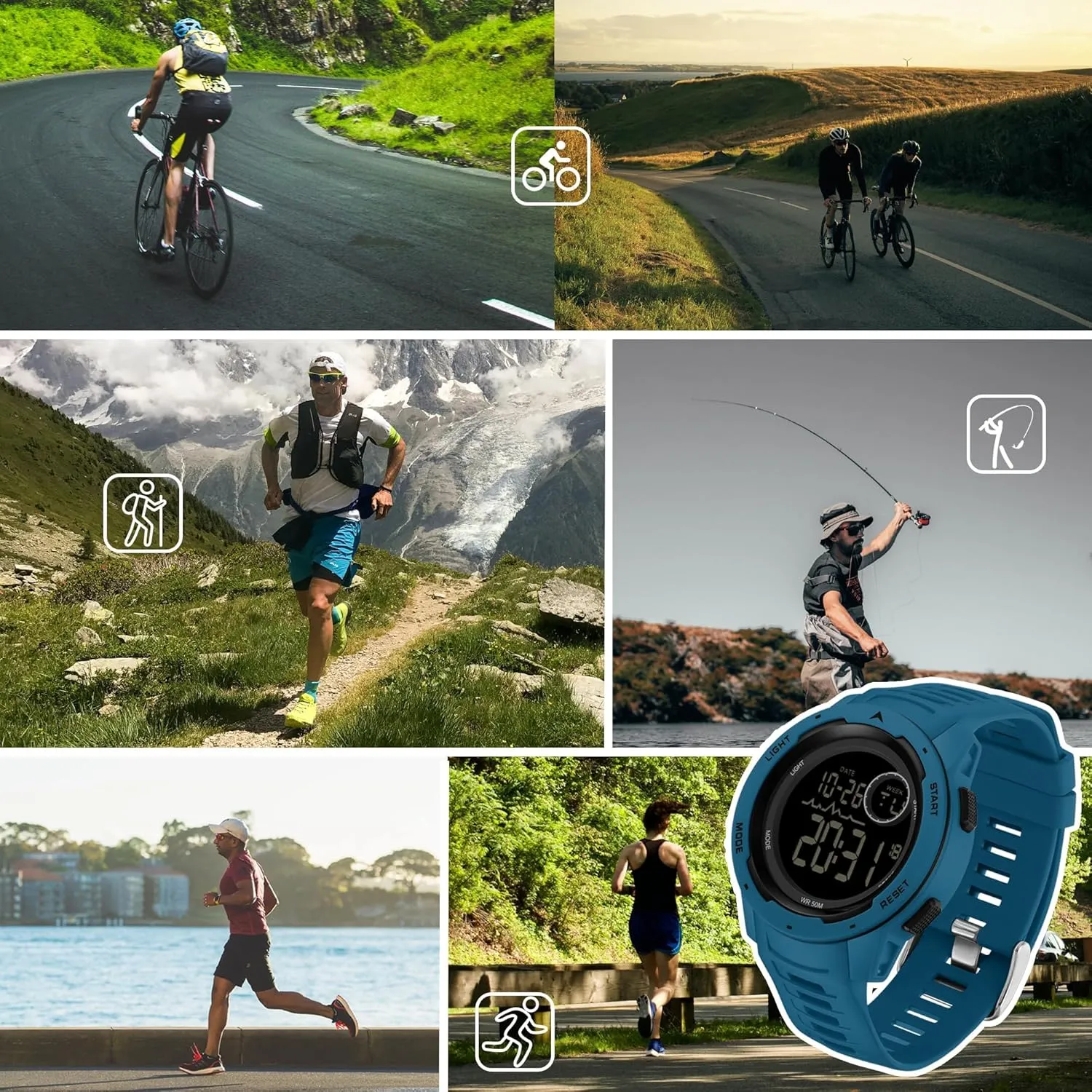 findtime Men's Digital Watch Waterproof Sports Watches Tactical Military Stopwatch Alarm 12/24H Outdoor Mens Wristwatch for Running Swimming Relojes para Hombres