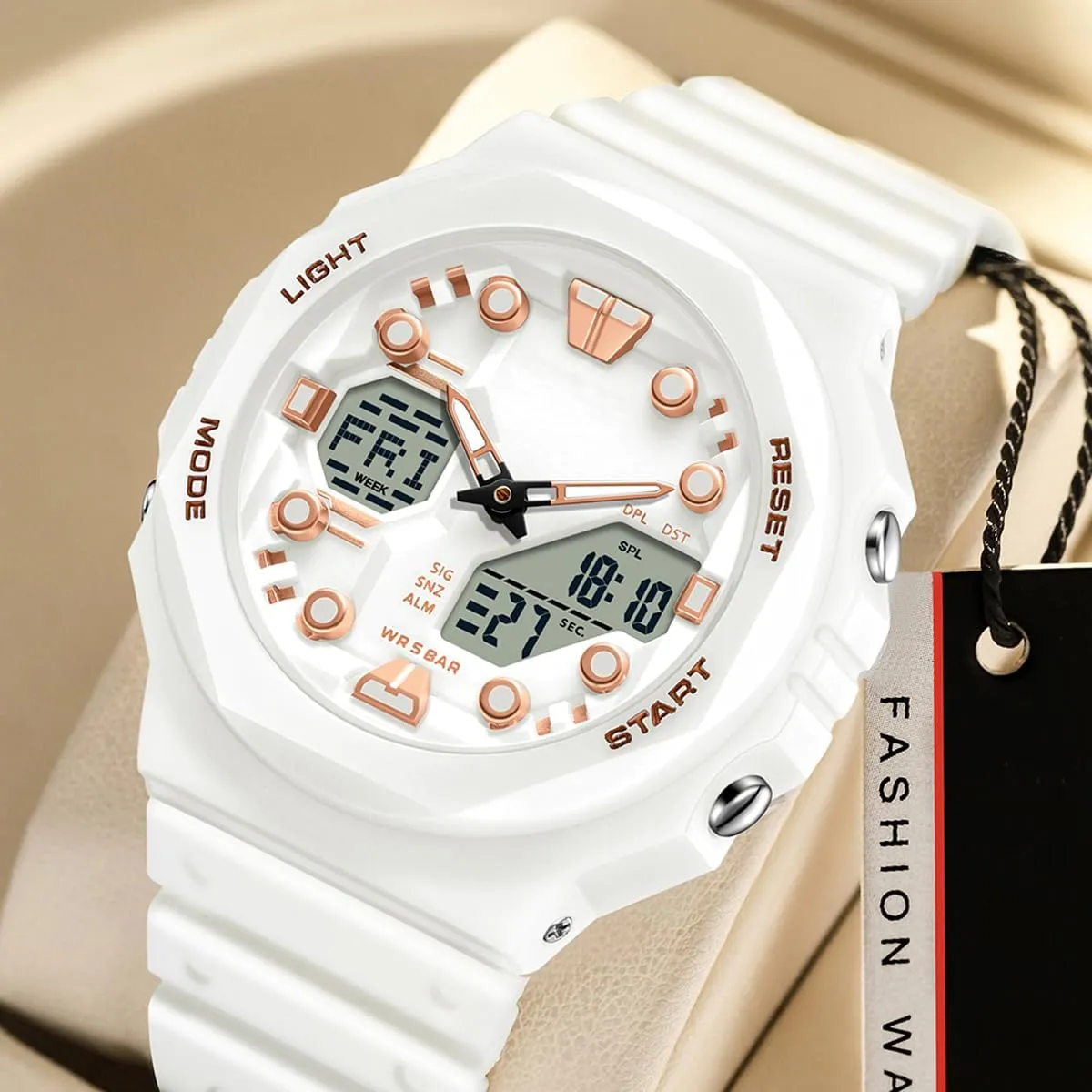 findtime Women's Sport Watches Digital Waterproof Watch Outdoor Military Tactical Wrist Watch Analog Fashion Ladies Watches with LED Luminous Alarms Stopwatch Countdown Reloj para Mujer