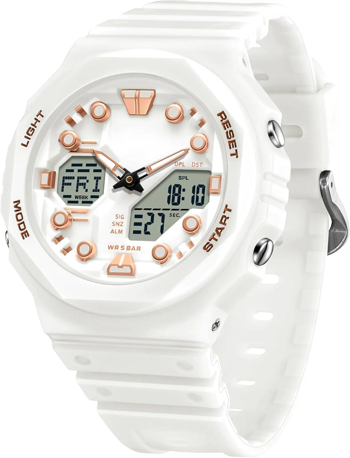 findtime Women's Sport Watches Digital Waterproof Watch Outdoor Military Tactical Wrist Watch Analog Fashion Ladies Watches with LED Luminous Alarms Stopwatch Countdown Reloj para Mujer