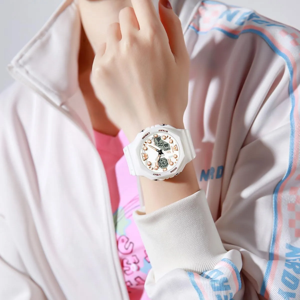 findtime Women's Sport Watches Digital Waterproof Watch Outdoor Military Tactical Wrist Watch Analog Fashion Ladies Watches with LED Luminous Alarms Stopwatch Countdown Reloj para Mujer