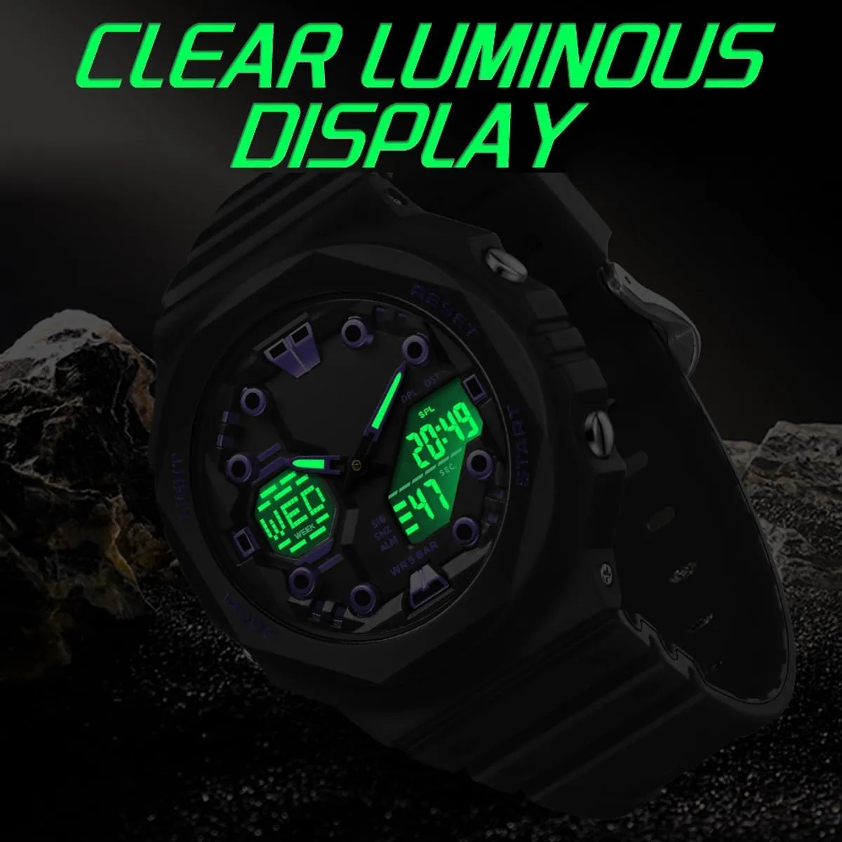 findtime Women's Sport Watches Digital Waterproof Watch Outdoor Military Tactical Wrist Watch Analog Fashion Ladies Watches with LED Luminous Alarms Stopwatch Countdown Reloj para Mujer