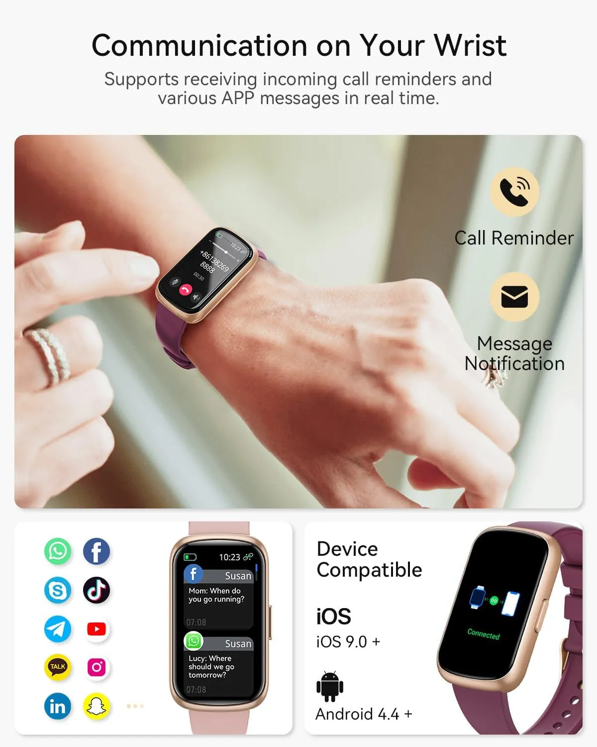Fitness Tracker, Fitness Tracker Watches for Women with Heart Rate/Blood Oxygen/Sleep Monitor, 20  Sports Modes Smart Watches for Women/Men, Activity & Step Tracker Smart Watch for Android/iOS Phones