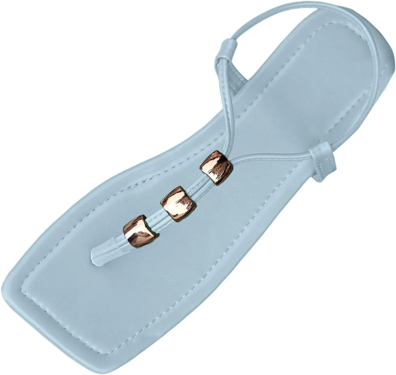 Flat Sandals for Women Breathable Open Toe Walking Flip Flops Summer Dressy Wedding Shoes Outdoor Beach Vacation Square Head Peep Toe Slippers Indoor Work Non-Slip Casual Footwear with Beaded