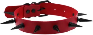 FM FM42 Unisex Multicolor Simulated Leather PU Black-tone/Silver-tone Spikes Rivets Spiked Punk Rock Gothic Choker Collar Necklace