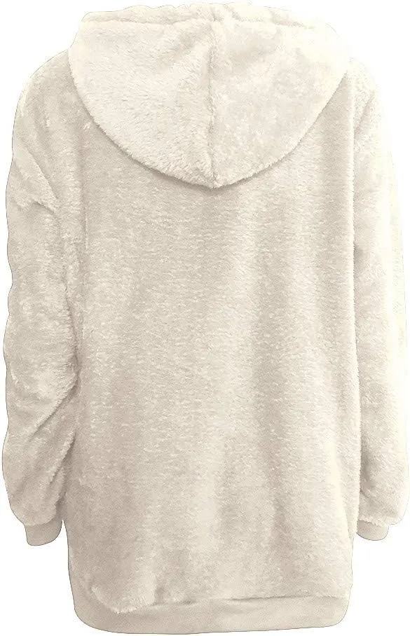 FORUU womens Tops & Tees Womens Sweatshirt, Fashion Comfy Soft Cute Hooded Winter Warm Zipper Pocket Pullover