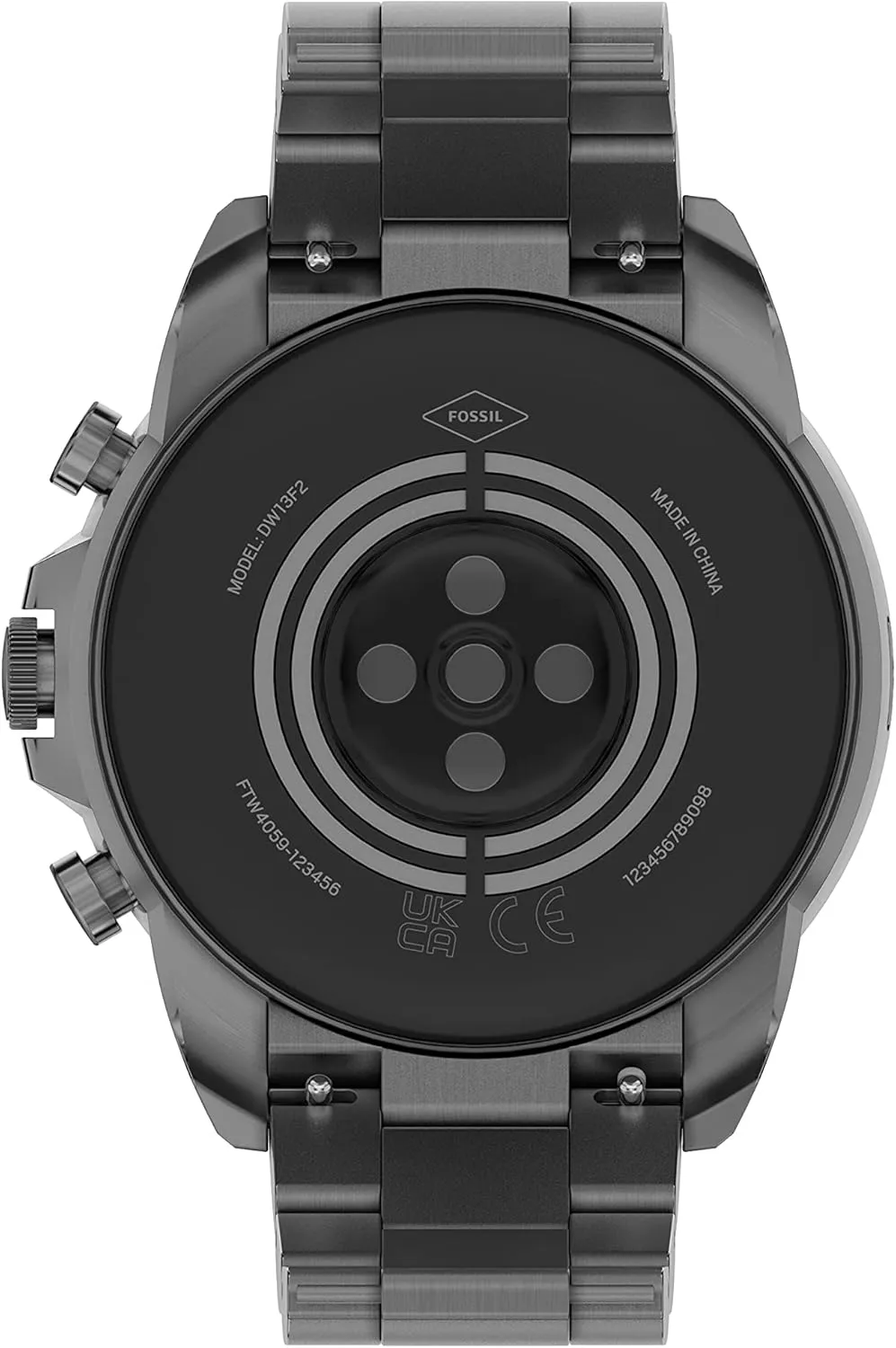 Fossil Men's Gen 6 44mm Stainless Steel Touchscreen Smart Watch, Color: Smoke (Model: FTW4059V/FTW4059R)