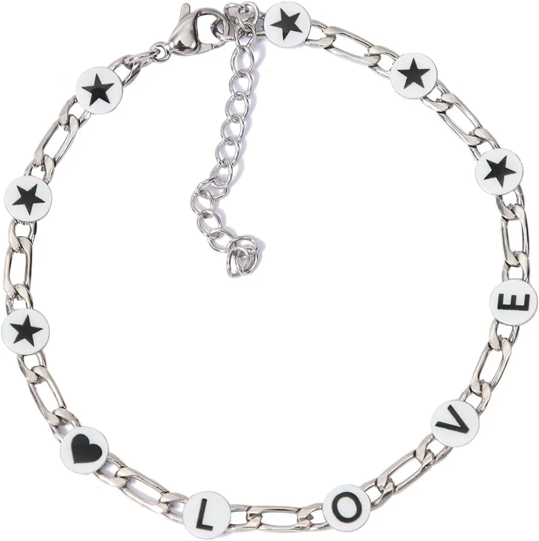 Friendship Bracelets for Women Stainless Steel Chain Link Bracelet Preppy Bracelets