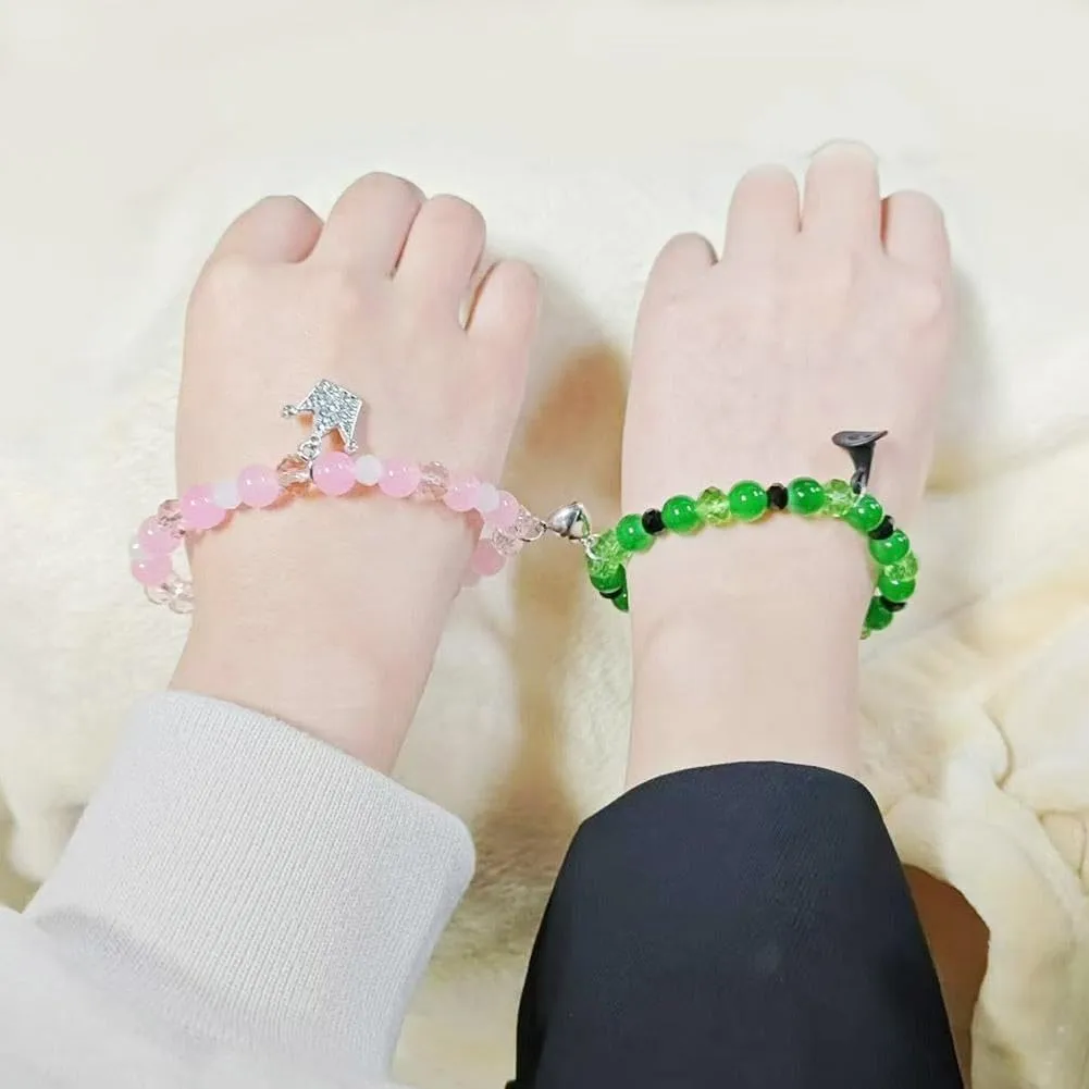 Friendship Matching Bracelets,Friendship Bracelets,Witch Hat & Crown Matching Bracelets,Christmas Birthday Jewelry Gifts for Couples Family Couple Sister Jewelry to My Friends