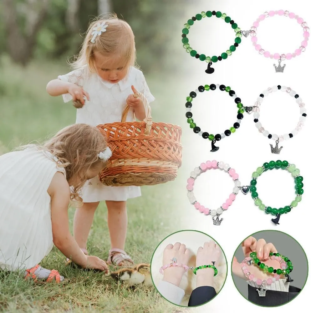Friendship Matching Bracelets,Friendship Bracelets,Witch Hat & Crown Matching Bracelets,Christmas Birthday Jewelry Gifts for Couples Family Couple Sister Jewelry to My Friends
