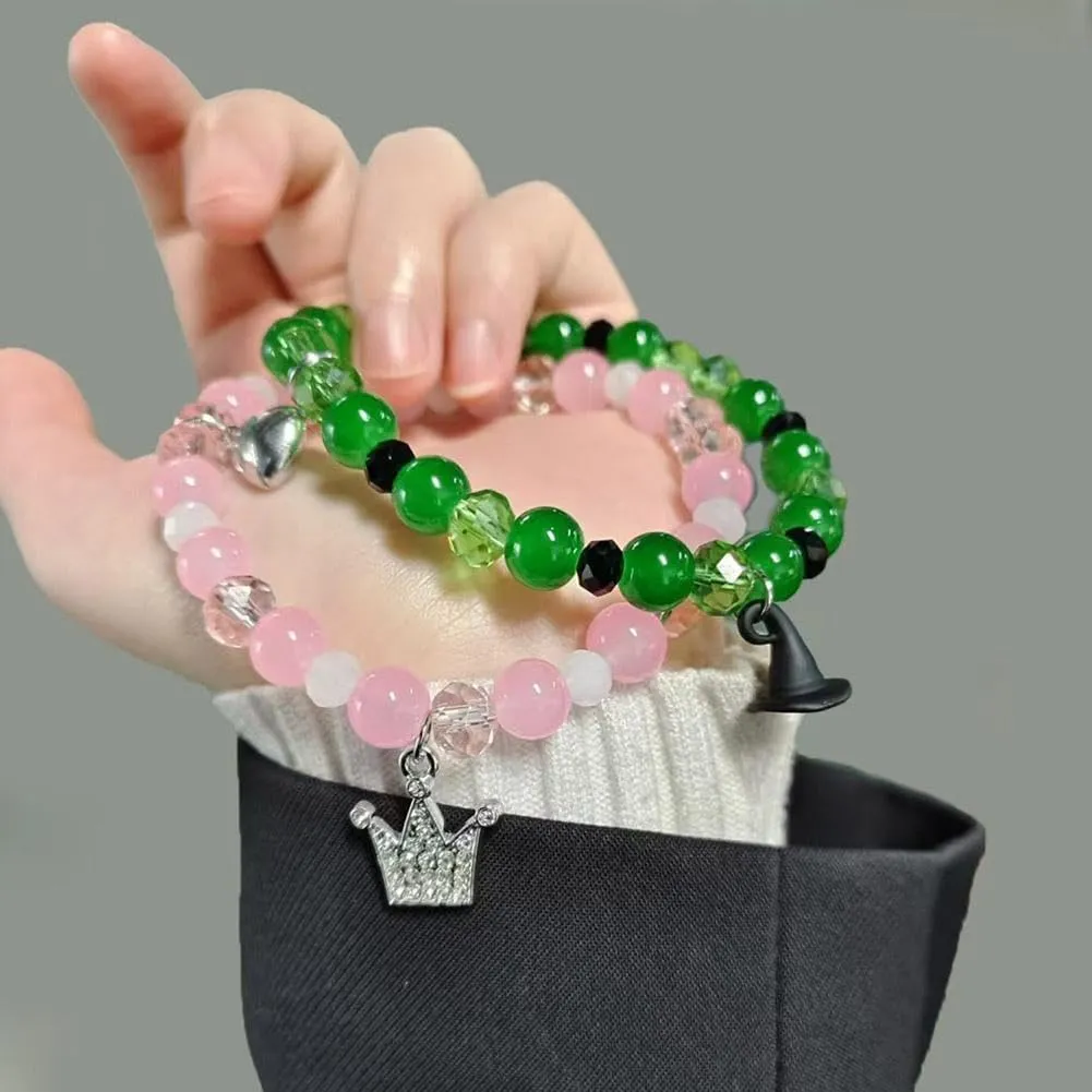 Friendship Matching Bracelets,Friendship Bracelets,Witch Hat & Crown Matching Bracelets,Christmas Birthday Jewelry Gifts for Couples Family Couple Sister Jewelry to My Friends