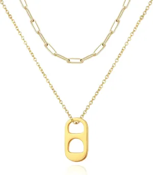 Frodete Soda Tab Necklace for Men Women Gifts Trendy Stuff Soda Bottle Cap Necklaces Punk Beaded Chain Necklaces Christmas Gifts