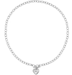 FUTIMELY Gold-Plating Heart Chunky Choker Necklaces,14K Punk Puffy Love Thick Chain Pendant Necklaces, Charm Statement Jewelry Gifts for Women