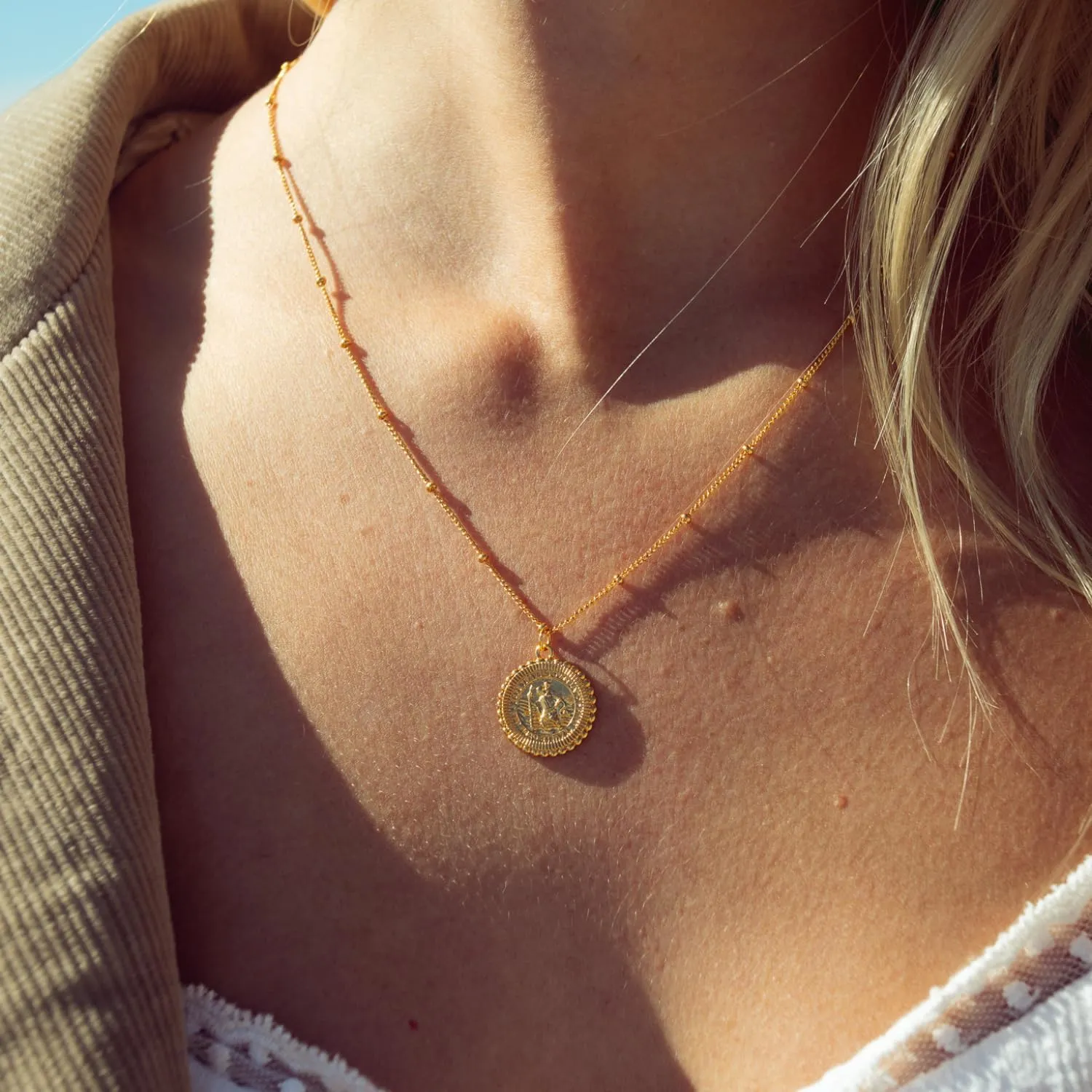 Get Back Necklaces | St. Christopher Satellite Coin Necklace