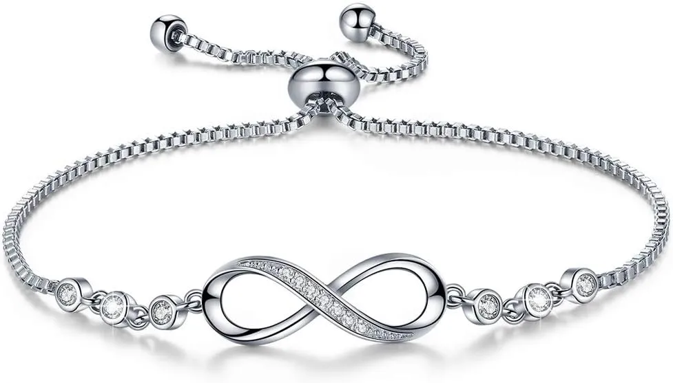 Gifts for Women Mom, Infinity Love Bracelets for Women Girls Girlfriend, Birthday Mothers Day Jewelry Gifts for Mom Wife from Daughter Son