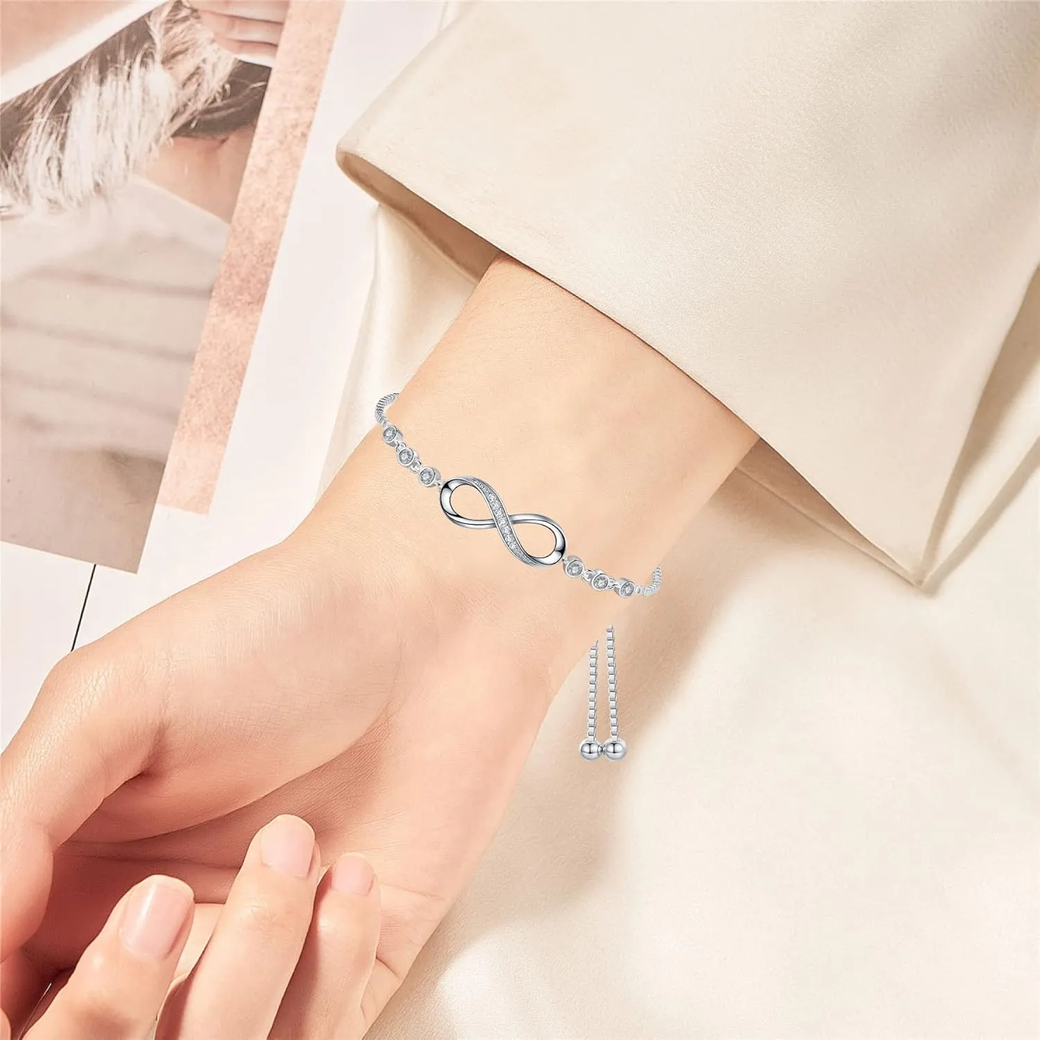 Gifts for Women Mom, Infinity Love Bracelets for Women Girls Girlfriend, Birthday Mothers Day Jewelry Gifts for Mom Wife from Daughter Son