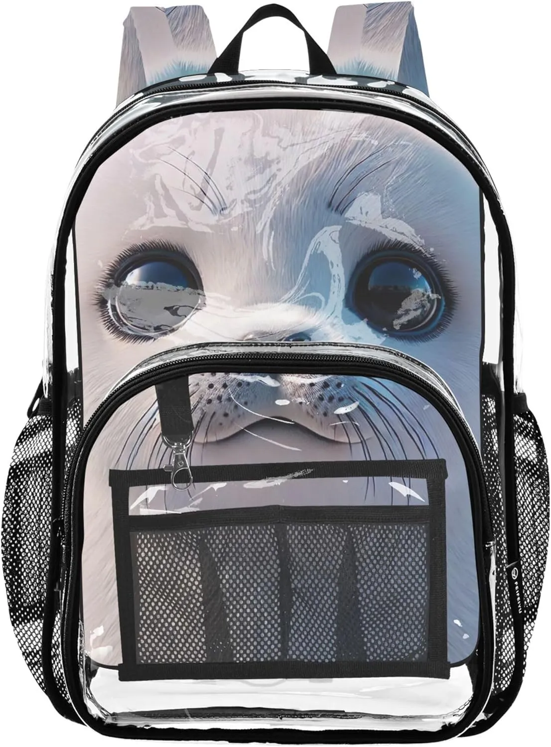 Girls Backpack Kids Boys Cute Seal Animal Clear Backpack Women Cute Large Plastic Approved Bag