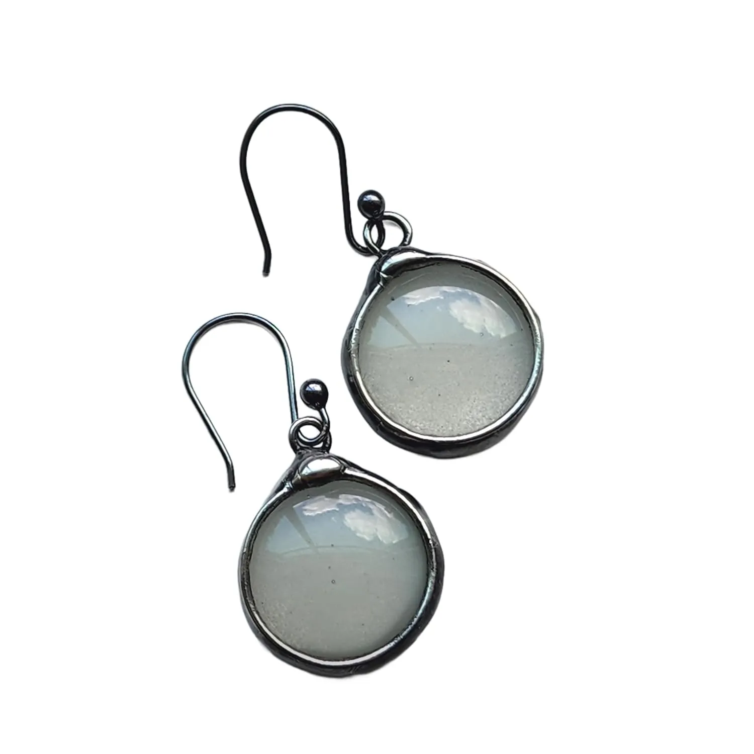 Glow in the Dark Sterling Silver Earrings, Handmade Luminescent Jewelry, Truly Hand Crafted by Bayou Glass Arts