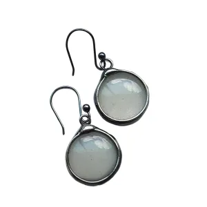 Glow in the Dark Sterling Silver Earrings, Handmade Luminescent Jewelry, Truly Hand Crafted by Bayou Glass Arts