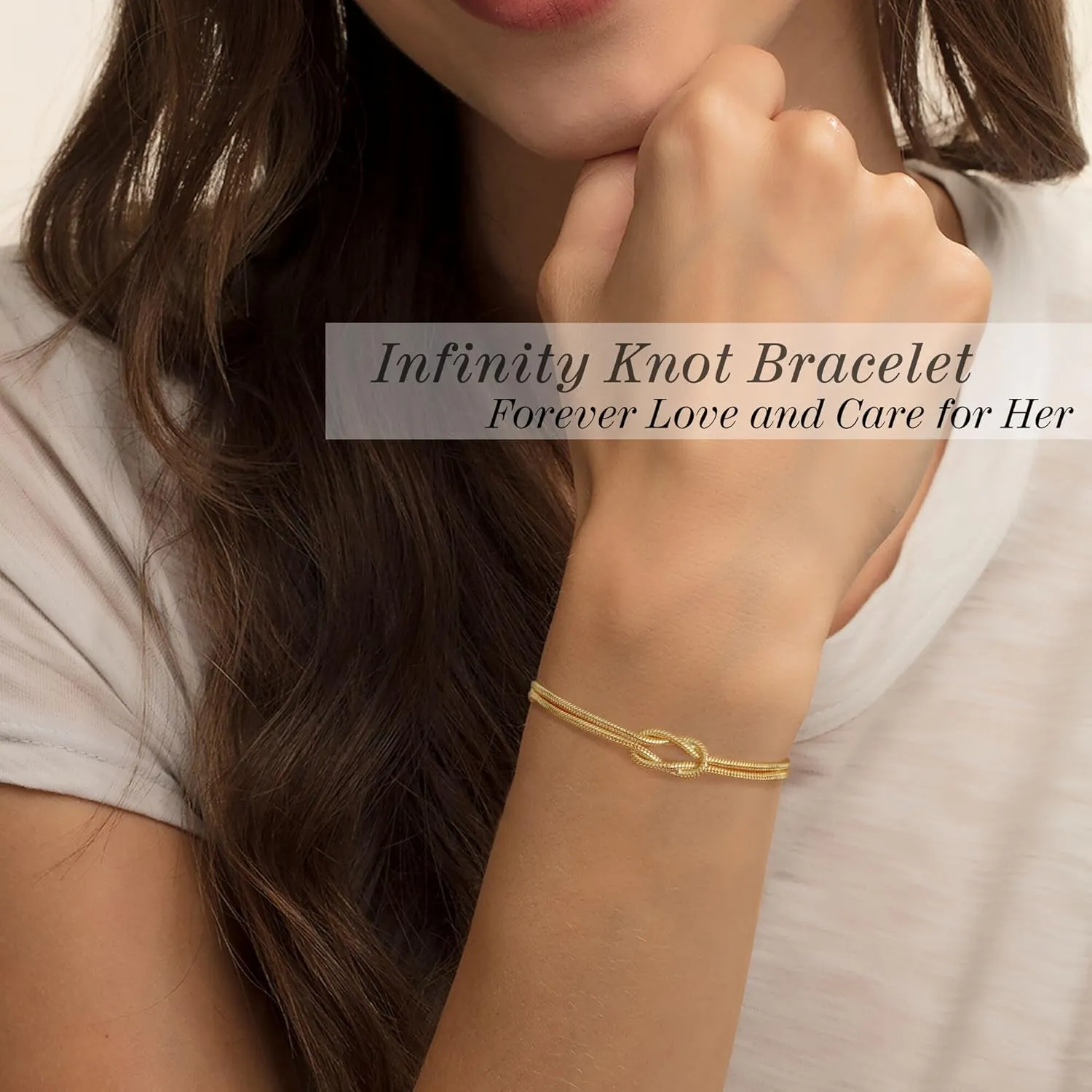Gold Bracelets for Women Teen Girl Gifts Infinity Knot Bracelet Gifts for Daughter Granddaughter Wife Birthday Gift Ideas Anniversary Valentines Mothers Day Christmas Jewelry Gifts