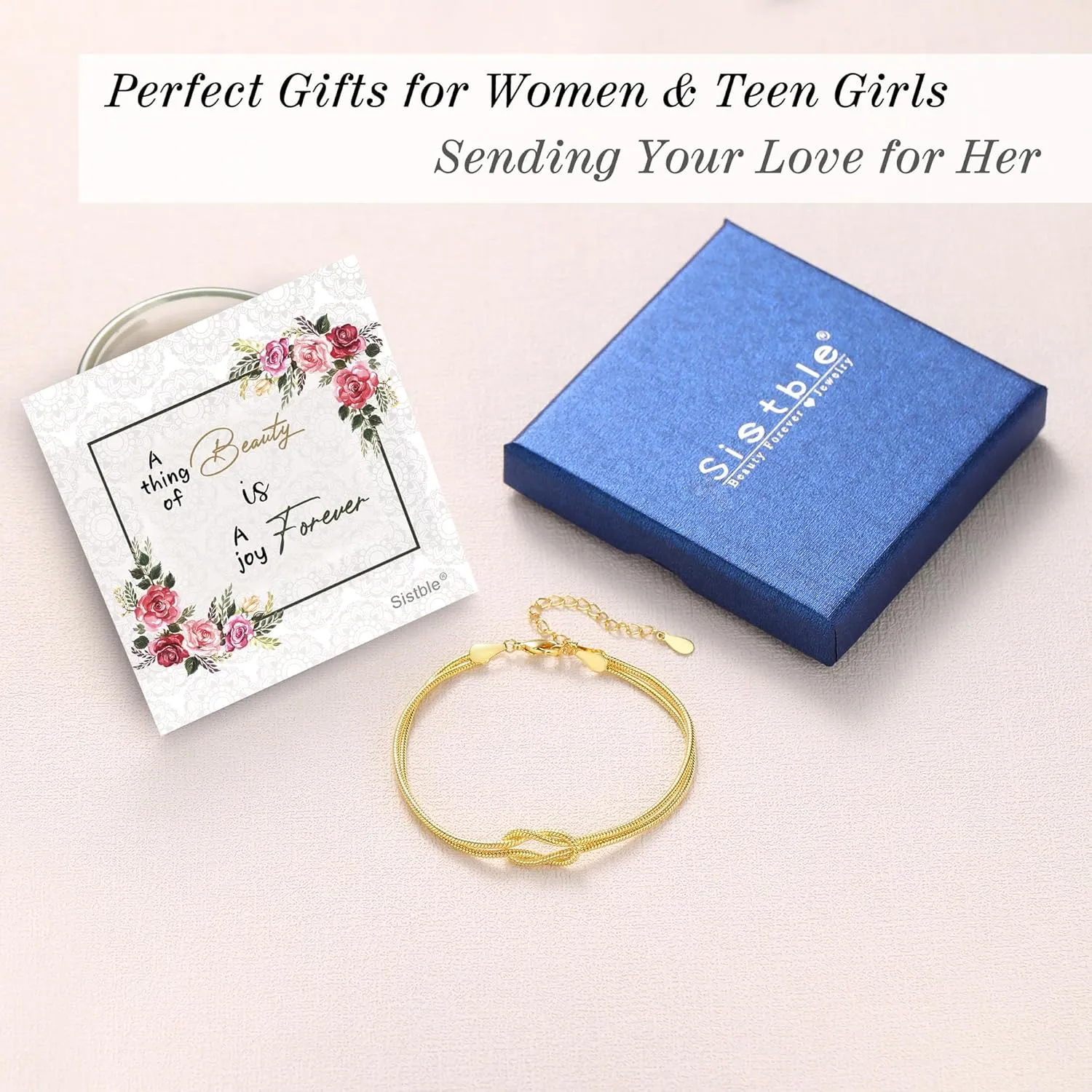 Gold Bracelets for Women Teen Girl Gifts Infinity Knot Bracelet Gifts for Daughter Granddaughter Wife Birthday Gift Ideas Anniversary Valentines Mothers Day Christmas Jewelry Gifts
