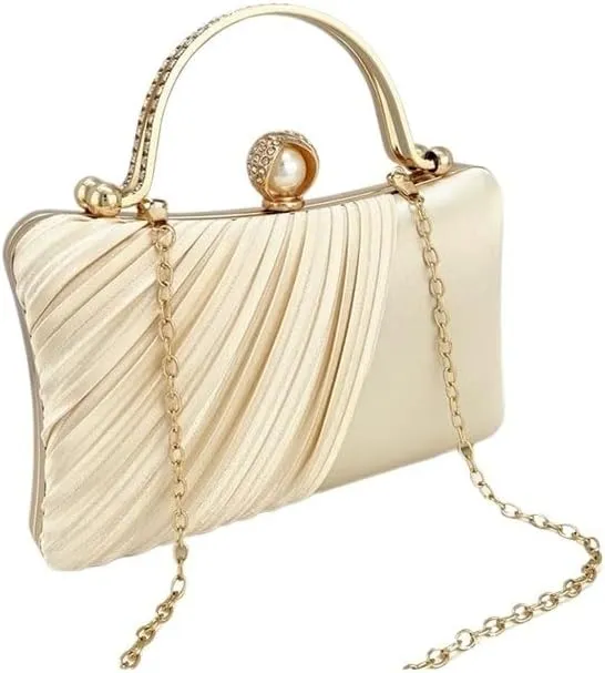 Gold Fabric Art Evening Bag European American Clutch Purses