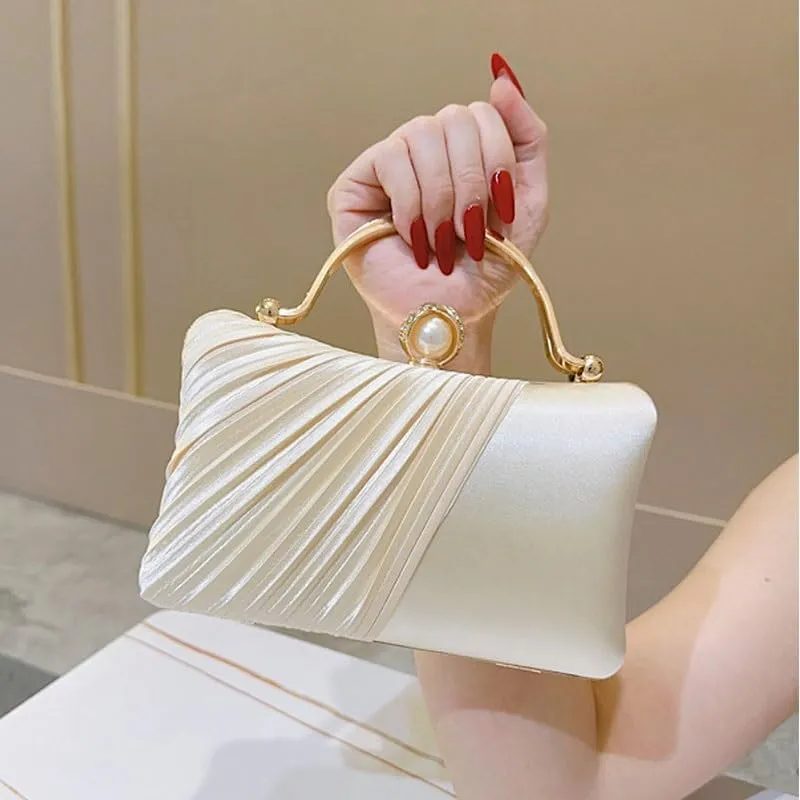 Gold Fabric Art Evening Bag European American Clutch Purses