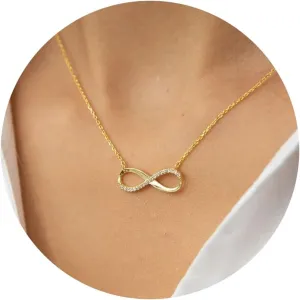 Gold Necklace for Women-14k Gold Plated Infinity Necklace Star Of David Necklace Evil Eye Cross Pendants Heart Dainty Gold Necklace For Women