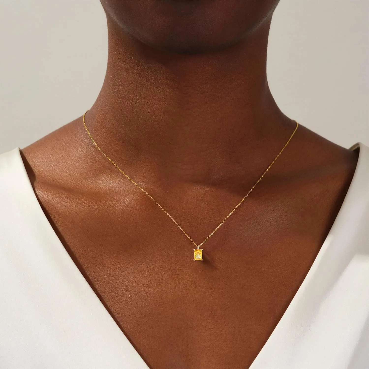 Gold Necklace for Women - 18K Gold Plated Birthstone Necklace Diamond Necklaces Mothers Dainty Gold Pendant Necklaces Birthday Gifts for Women Jewelry