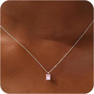 Gold Necklace for Women - 18K Gold Plated Birthstone Necklace Diamond Necklaces Mothers Dainty Gold Pendant Necklaces Birthday Gifts for Women Jewelry