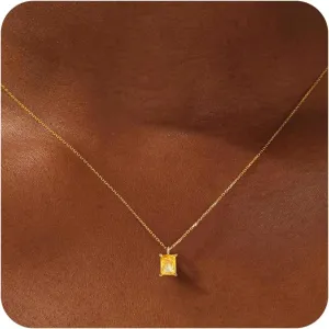 Gold Necklace for Women - 18K Gold Plated Birthstone Necklace Diamond Necklaces Mothers Dainty Gold Pendant Necklaces Birthday Gifts for Women Jewelry
