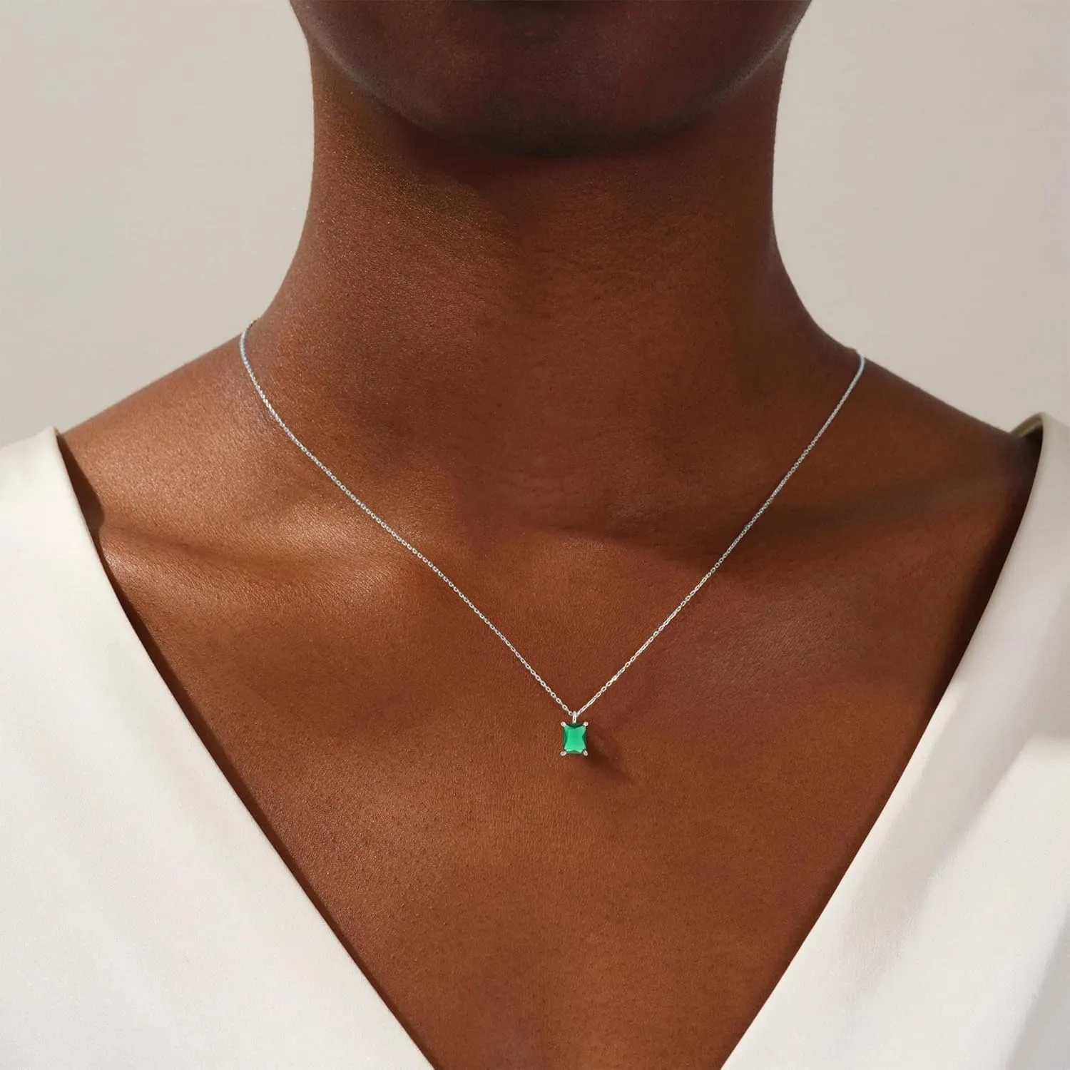 Gold Necklace for Women - 18K Gold Plated Birthstone Necklace Diamond Necklaces Mothers Dainty Gold Pendant Necklaces Birthday Gifts for Women Jewelry