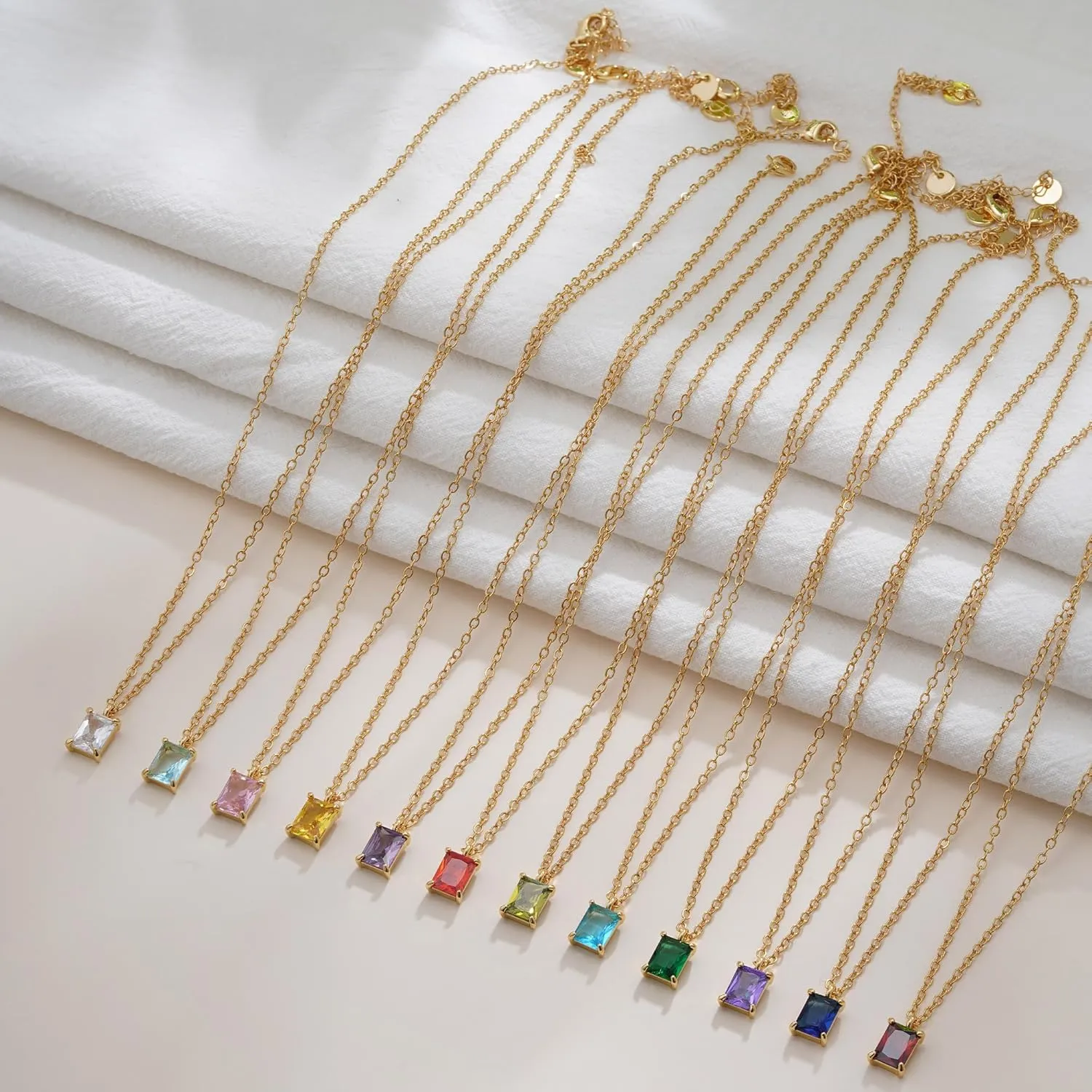 Gold Necklace for Women - 18K Gold Plated Birthstone Necklace Diamond Necklaces Mothers Dainty Gold Pendant Necklaces Birthday Gifts for Women Jewelry