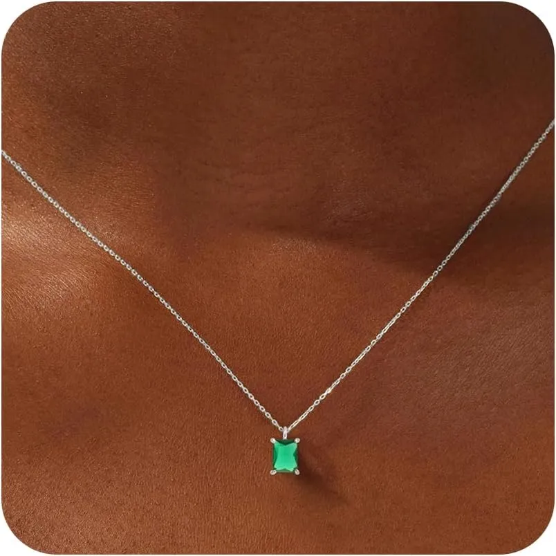 Gold Necklace for Women - 18K Gold Plated Birthstone Necklace Diamond Necklaces Mothers Dainty Gold Pendant Necklaces Birthday Gifts for Women Jewelry