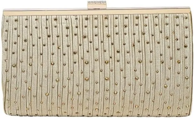 Gold Rhinestone Banquet Handbag Womens Dress Clutch Purses