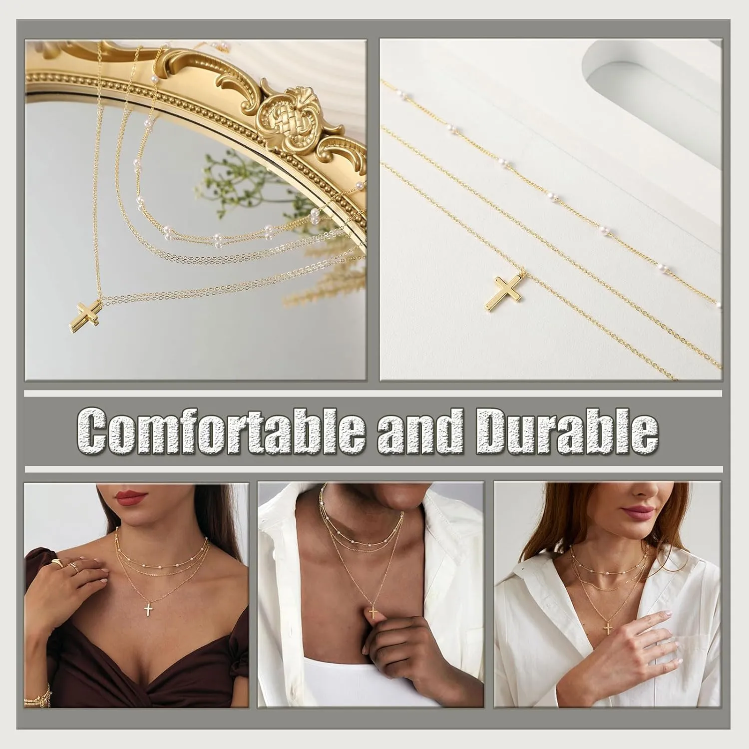Gold Silver Pearl Necklaces for Women Dainty Pearls Necklace Round Imitation Choker Simple Bridesmaid Wedding Jewelry
